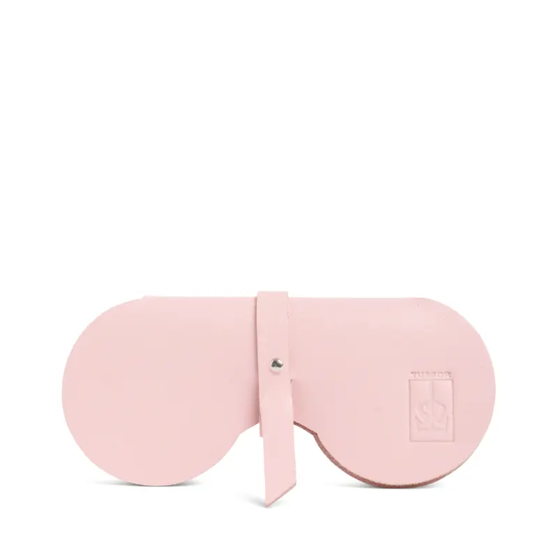 étui à lunettes en cuir vachette rose ballerine