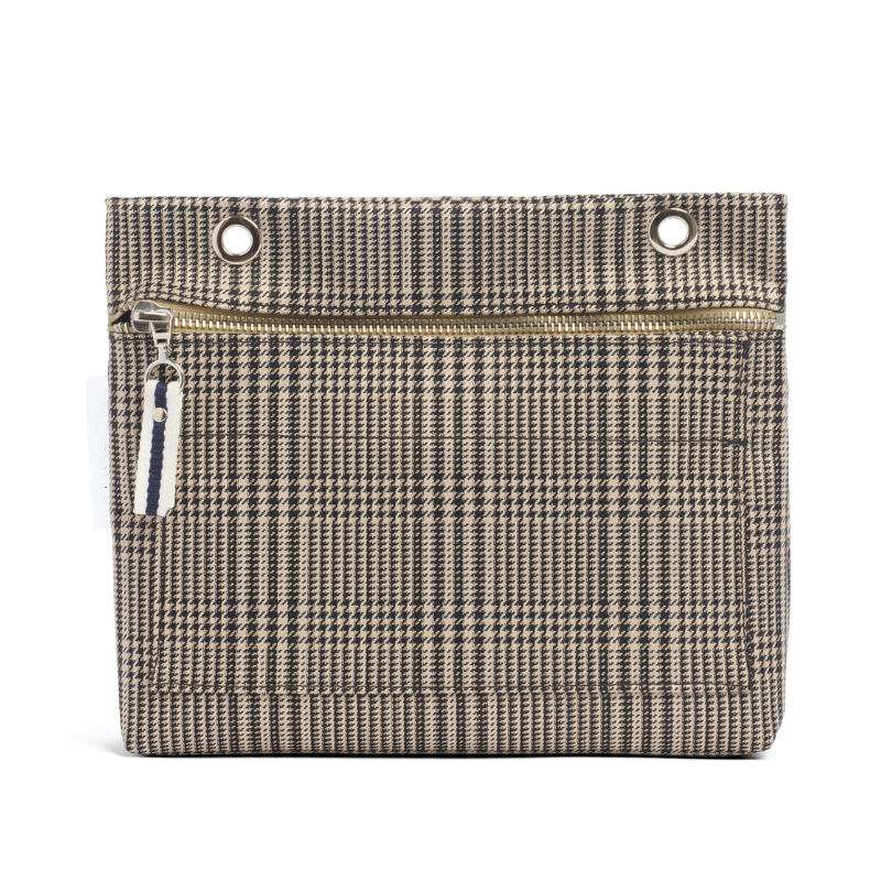 Grande pochette modulable en polyester prince de Galles avec une poche devant