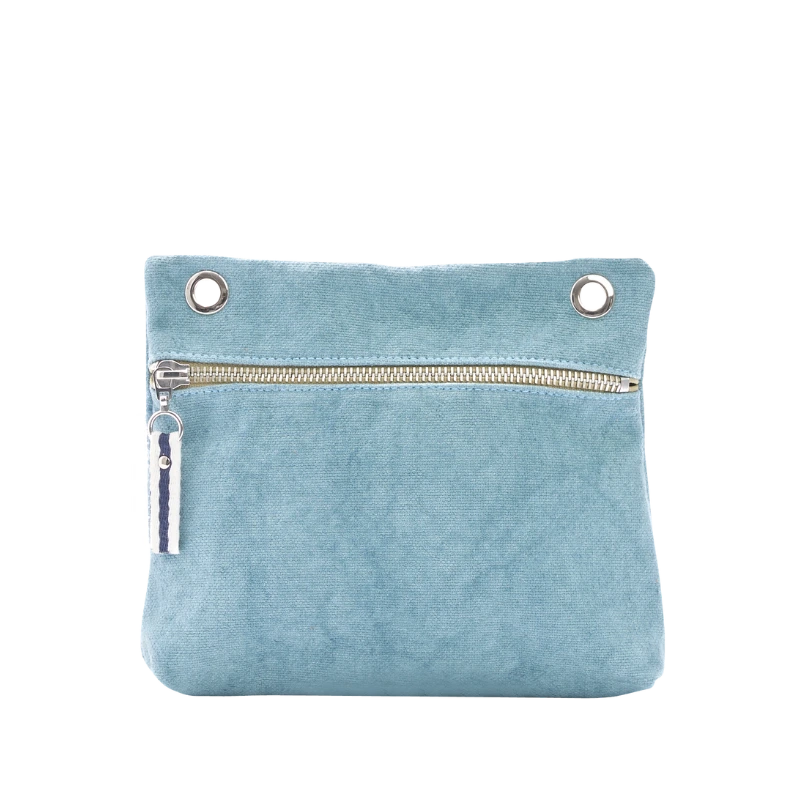 pochette yole en coton bleu français