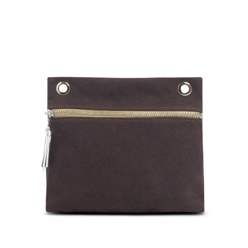 pochette yole en coton chocolat