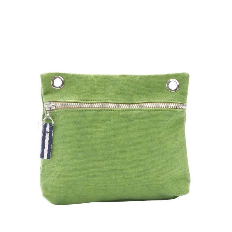 pochette yole en coton vert