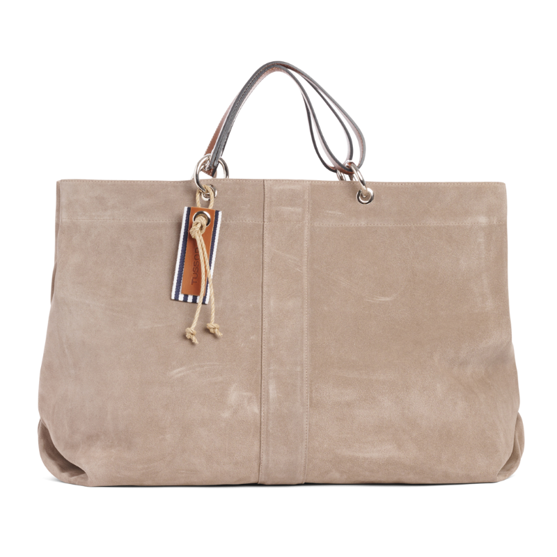 Canotage Large Cuir Velours Galet