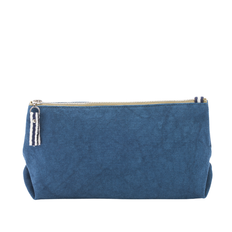 trousse coton bleu canard