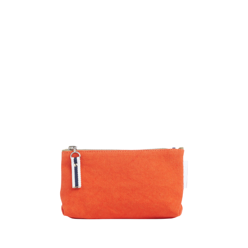 trousse pochette coton corail