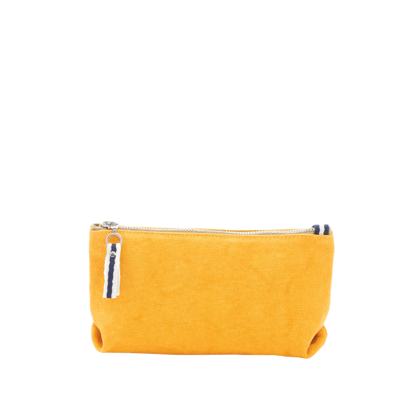 trousse pochette coton jaune